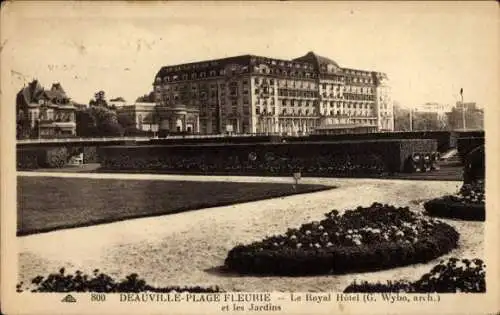 Ak Deauville La Plage Fleurie Calvados, Royal Hotel, Garten