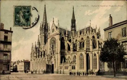 Ak Nancy Meurthe et Moselle, Saint Epvres Kirche, Place des Dames
