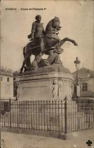 Ak Cognac Charente, Statue de Francois 1st