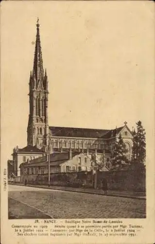 Ak Nancy Meurthe et Moselle, Basilique Notre Dame-de-Lourdes