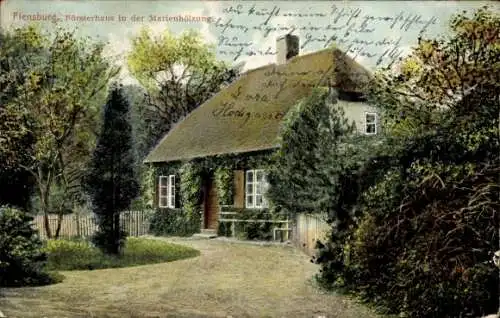Ak Flensburg in Schleswig Holstein, Marienhölzung, Försterhaus