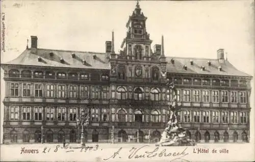 Ak Antwerpen Flandern, Rathaus