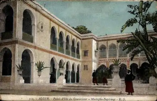 Ak Algier Algier Algerien, Sommerpalast des Gouverneurs Mustapha Superieur