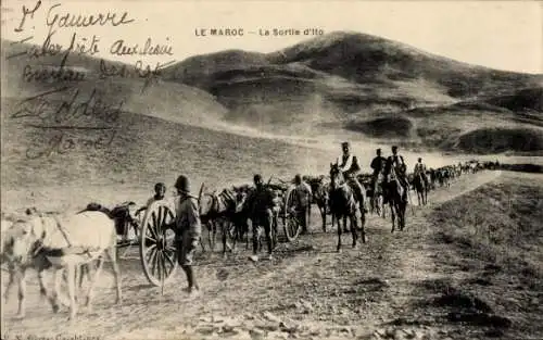 Ak Marokko, Der Konvoi am Ausgang von Ito