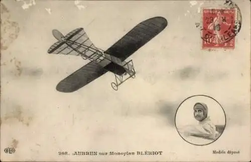 Ak Aviation, Leblanc auf Blériot-Eindecker, Pilot, Flugpionier