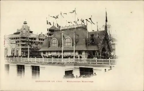 Ak Paris, Ausstellung von 1900, Messageries Maritimes, Gebäude
