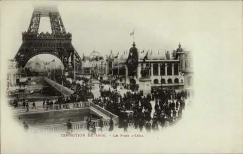 Ak Paris, Weltausstellung, Pont d'Iéna, Eiffelturm