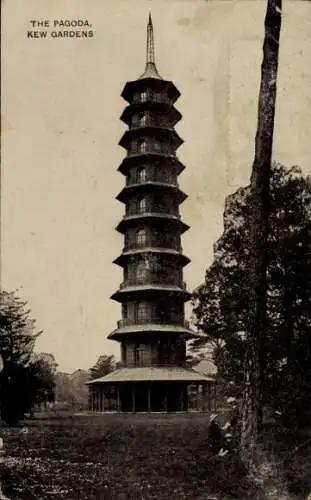 Ak Richmond London, Große Pagode, Kew Gardens
