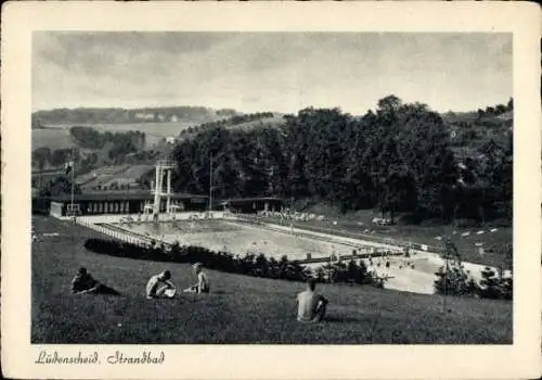 Ak Lüdenscheid im Märkischen Kreis, Strandbad, Sprungturm
