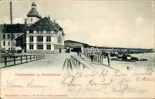 Ak Geestemünde Bremerhaven, Fischereihafen
