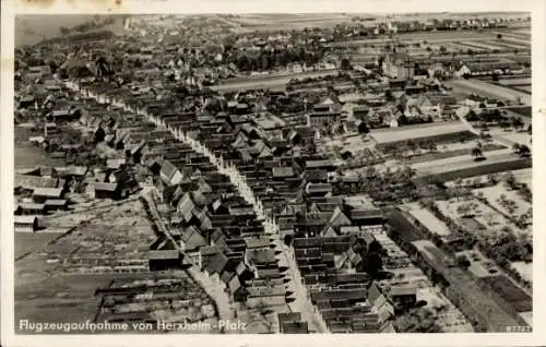 Ak Herxheim bei Landau in der Pfalz, Fliegeraufnahme