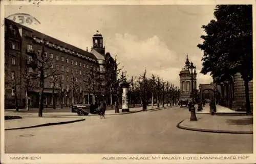 Ak Mannheim in Baden, Augusta-Anlage, Palast-Hotel Mannheimer Hof