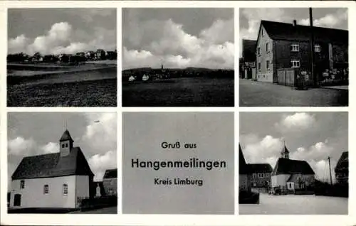Ak Hangenmeilingen Elbtal in Hessen, Gesamtansicht, Kirche, Teilansichten