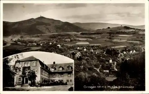 Ak Gresgen Zell im Wiesental, Panorama, Gasthaus zum Löwen