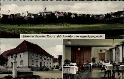 Ak Göschweiler Löffingen im Schwarzwald, Gesamtansicht, Gasthaus Pension Kranz, Gastraum