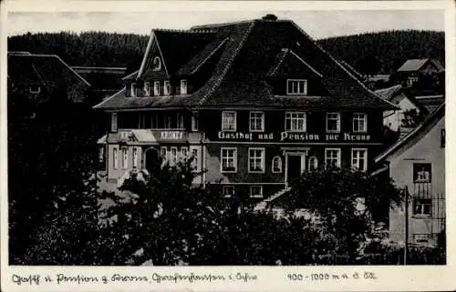 Ak Grafenhausen im Schwarzwald, Gasthaus Pension zur Krone