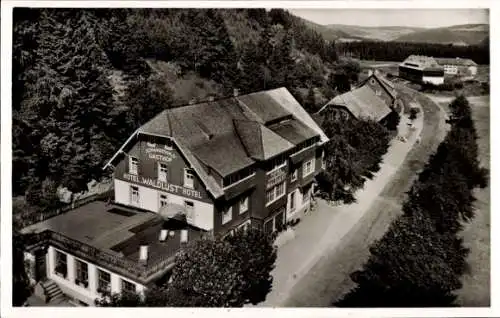 Ak Titisee Neustadt im Breisgau Hochschwarzwald, Hotel Waldlust, Blick von oben