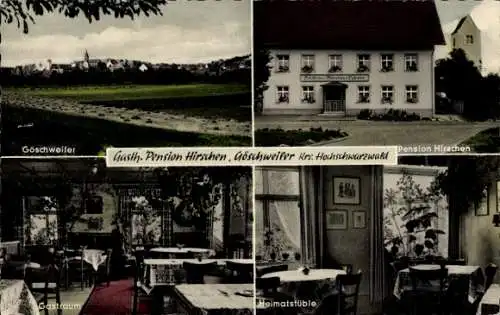 Ak Göschweiler Löffingen im Schwarzwald, Gasthaus Pension Hirschen, Gastraum, Heimatstüble