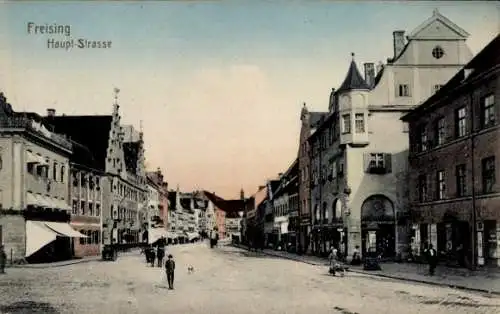 Ak Freising in Oberbayern, Hauptstraße, Geschäfte