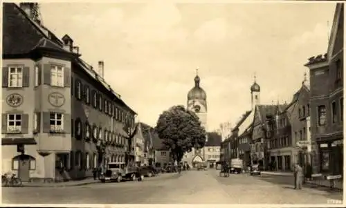 Foto Ak Erding in Oberbayern, Straßenpartie, Türme, Geschäfte