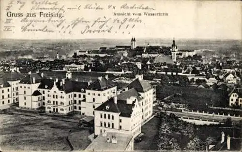 Ak Freising in Oberbayern, Aussicht vom Wasserturm gesehen