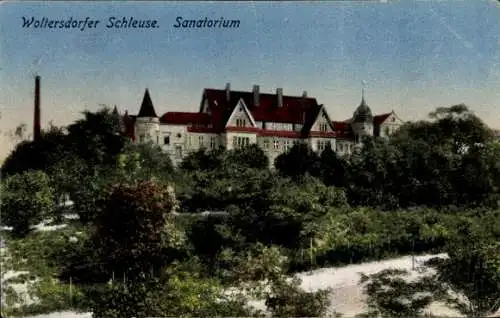 Ak Woltersdorf bei Berlin, Woltersdorfer Schleuse, Sanatorium