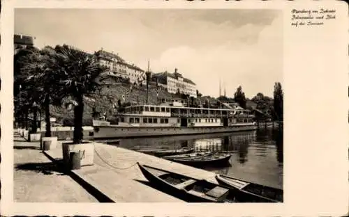 Ak Meersburg am Bodensee, Palmenvilla, Seminar, Schiff
