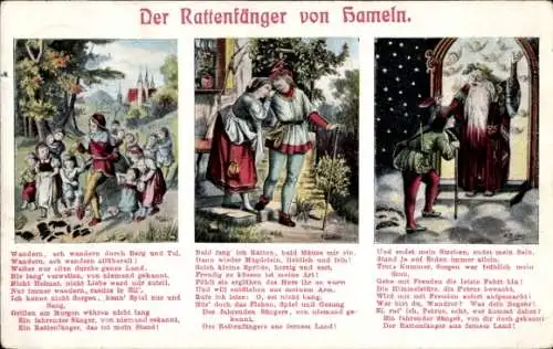 Gedicht Ak Hameln in Niedersachsen, Der Rattenfänger