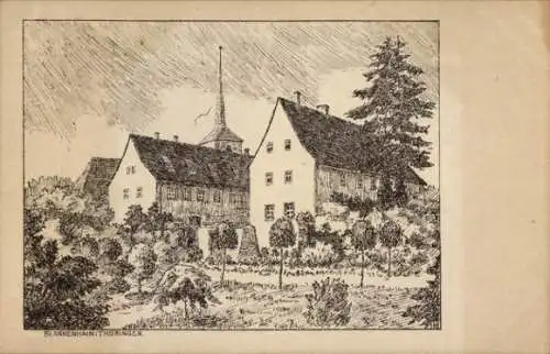 Ak Blankenhain in Thüringen, Teilansicht, Kirchturm