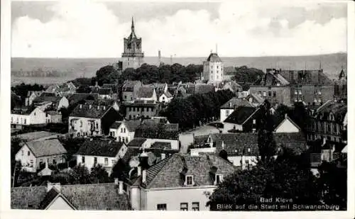 Ak Kleve am Niederrhein, Stadt mit Schwanenburg