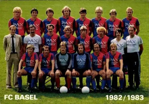 Reklamekarte Fußball, Fußballmannschaft FC Basel 1982/1983