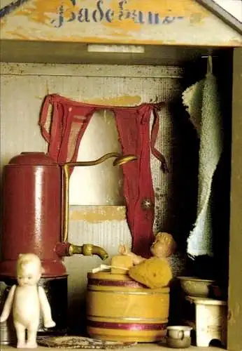 Ak Badehaus aus dem Jahr 1910, Puppen, Sammlung von Annelie Godosar