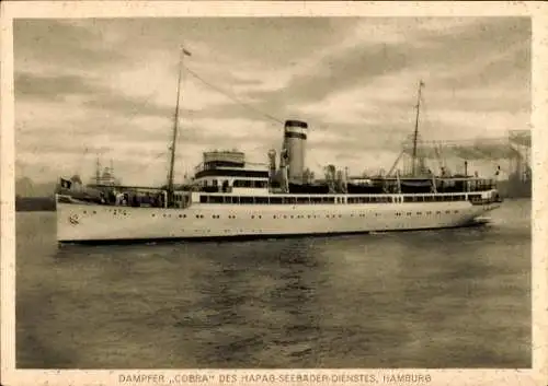 Ak Dampfer Cobra, HAPAG, Hamburg