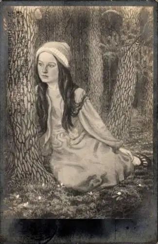Jugendstil Künstler Ak Fidus, Tochter des Künstlers