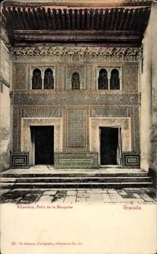 Ak Granada Andalusien Spanien, Alhambra, Patio de la Mezquita