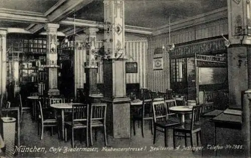 Ak München Bayern, Cafe Biedermaier, Neuhauserstraße 7