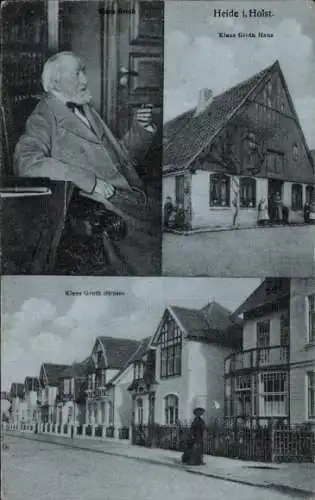 Ak Heide in Holstein, Klaus Groth Haus, Klaus Groth Straße, Portrait