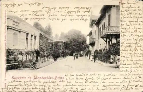 Ak Mondorf les Bains Bad Mondorf Luxemburg, Straßenpartie