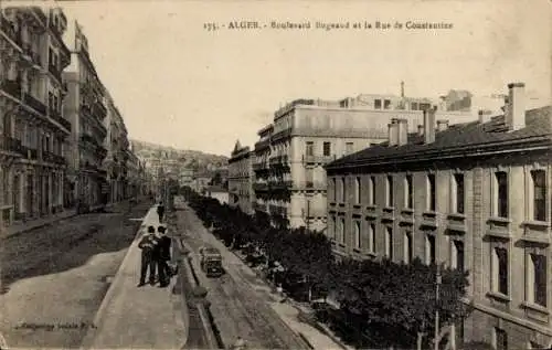 Ak Algier Alger Algerien, Boulevard Bugeaud, Rue de Constantine