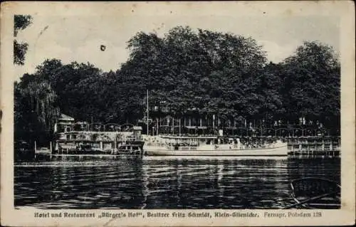 Ak Klein Glienicke Neubabelsberg Potsdam in Brandenburg, Hotel und Restaurant Bürgers Hof