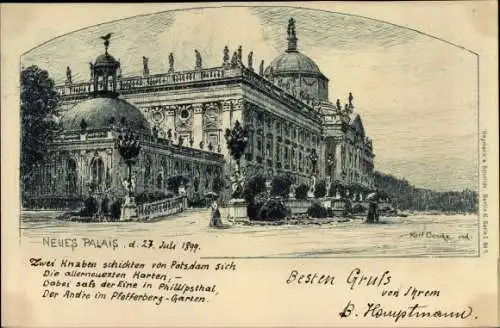 Künstler Litho Oenika, Karl, Potsdam in Brandenburg, Neues Palais