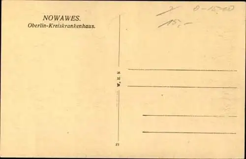 Ak Nowawes Babelsberg Potsdam in Brandenburg, Oberlin Kreiskrankenhaus