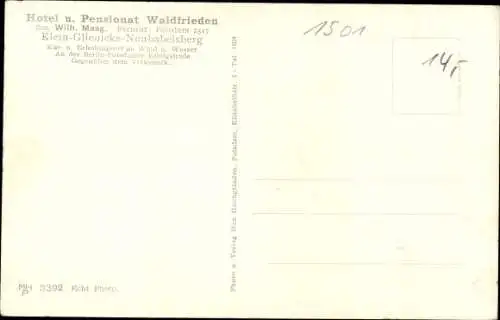 Ak Klein Glienicke Neubabelsberg Potsdam in Brandenburg, Hotel Pensionat Waldfrieden