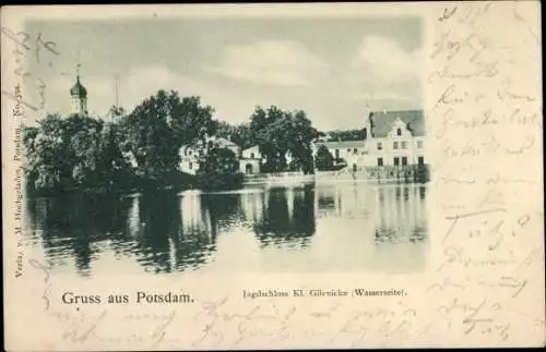 Ak Klein Glienicke Neubabelsberg Potsdam in Brandenburg, Jagdschloss, Wasserseite