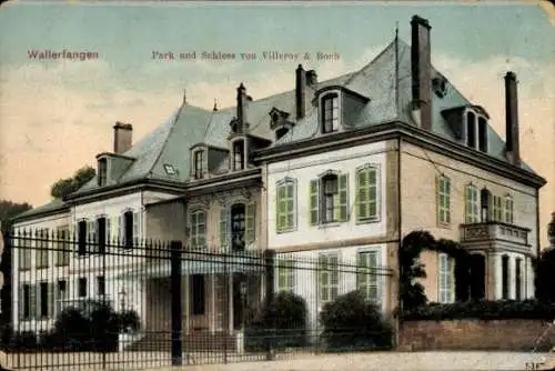 Ak Wallerfangen im Saarland, Park und Schloss von Villeroy & Boch