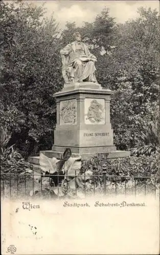 Ak Wien 1 Innere Stadt, Stadtpark, Schubert-Denkmal