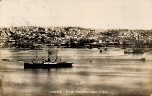 Ak Lisboa Lissabon Portugal, Panorama sobre o Tejo