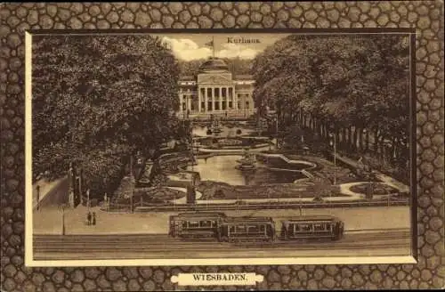 Ak Wiesbaden in Hessen, Kurhaus, Straßenbahn