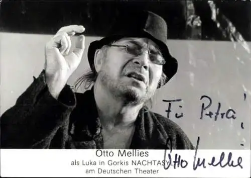 Ak Schauspieler Otto Mellies, Portrait, Autogramm, als Luka in Gorkis Nachtasyl