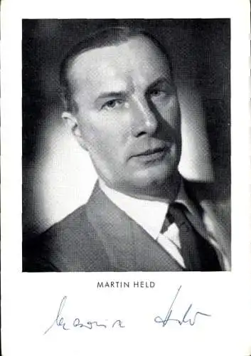 Ak Schauspieler Martin Held, Portrait, Autogramm, Film Canaris
